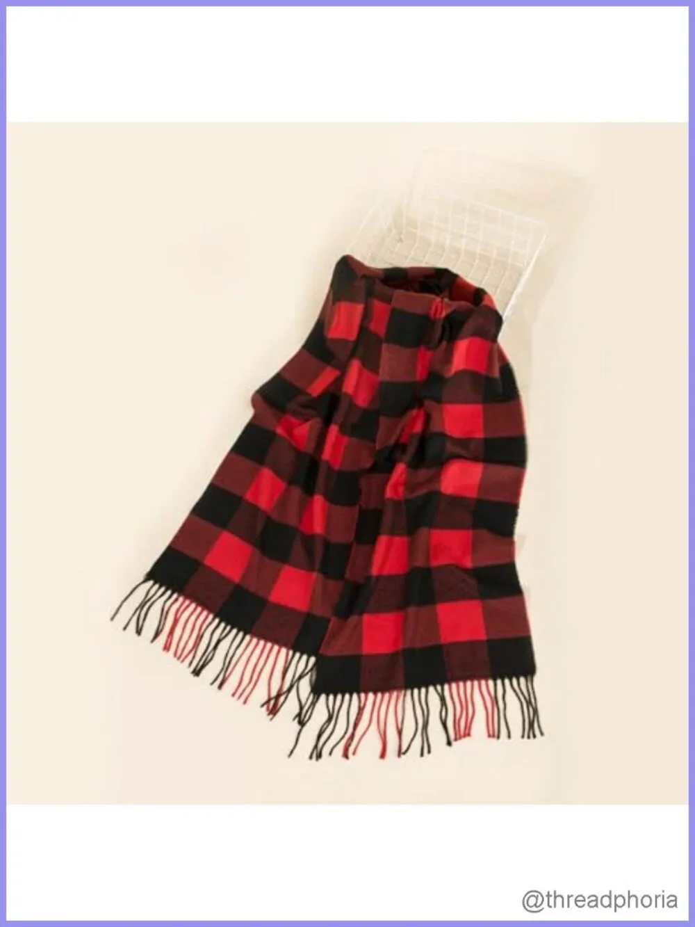Classic Plaid Winter Scarf Soft Warm Cold Weather Shawl Wrap Tassel